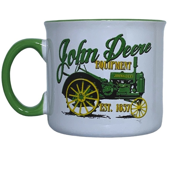 JOHN DEERE Jumbo Mug Tractor Officially Licensed 21.5 oz White Green Gift Mug - Picture 10 of 16